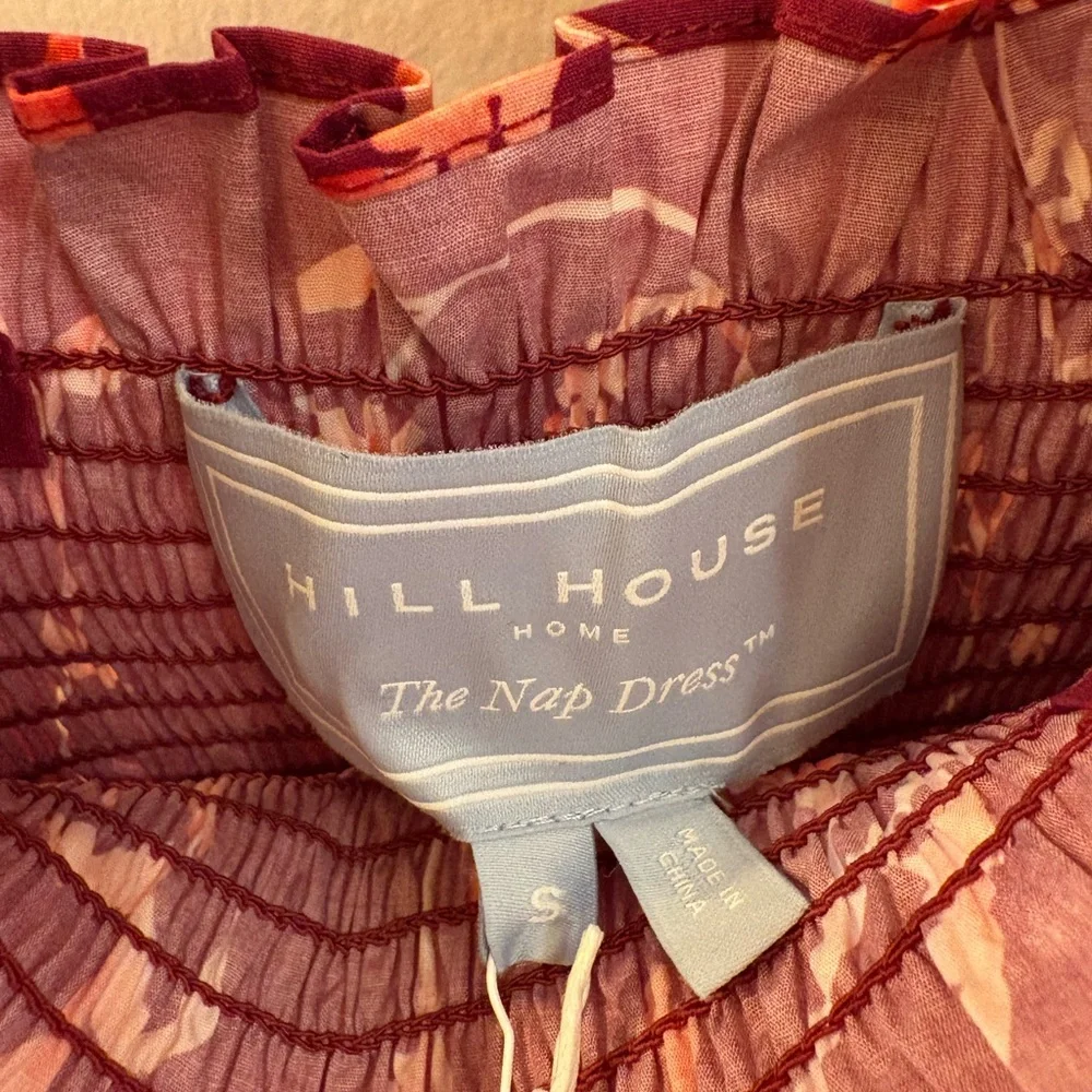 New Hill House Ellie Nap Dress in Burgundy Botanical - Picture 2 of 4